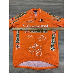 Etxeondo Euskaltel‎ Cycling Jersey Orange 1/4 Zip Orbea Euskadi Spain Large XL